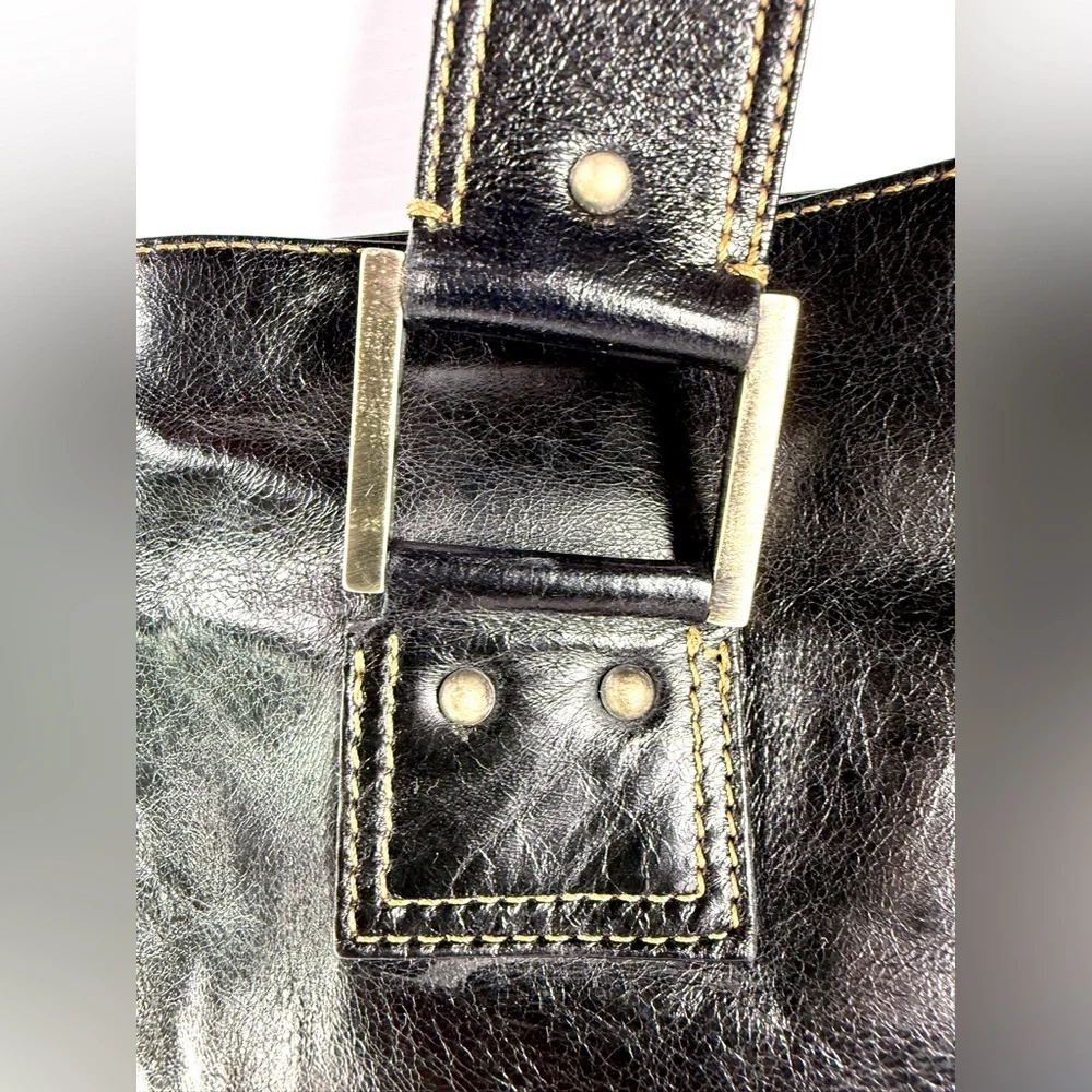 Francesco Biasia Black Leather Briefcase